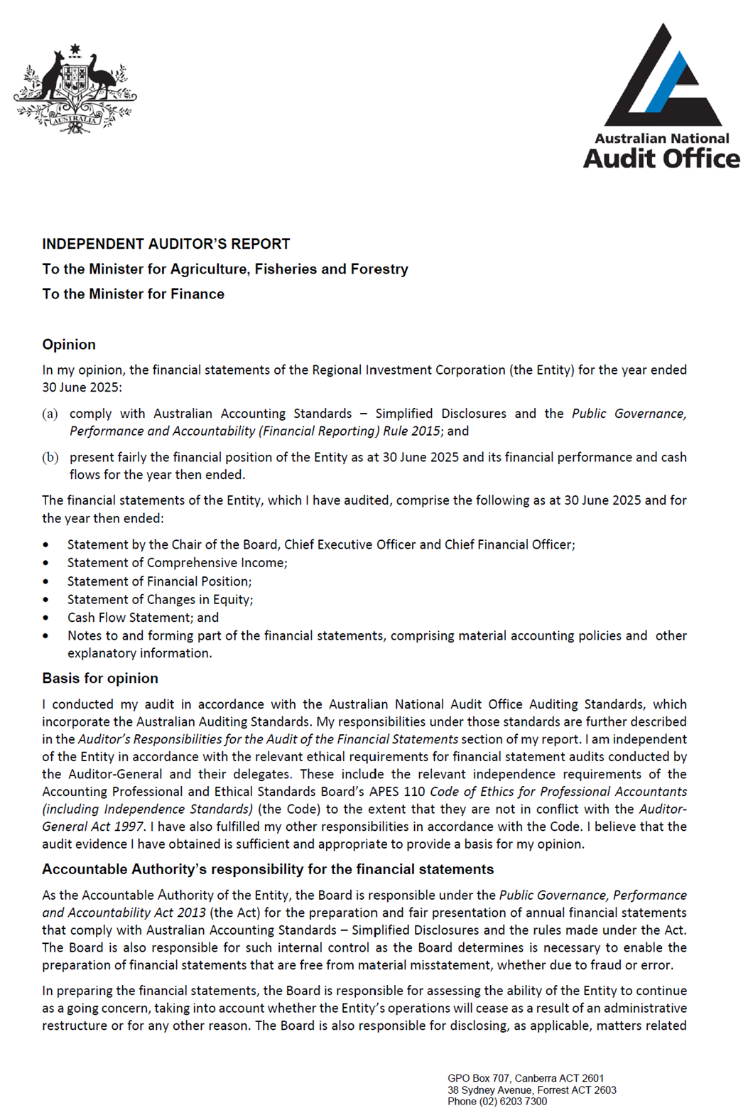 Example Ric's Statement Transparency Portal